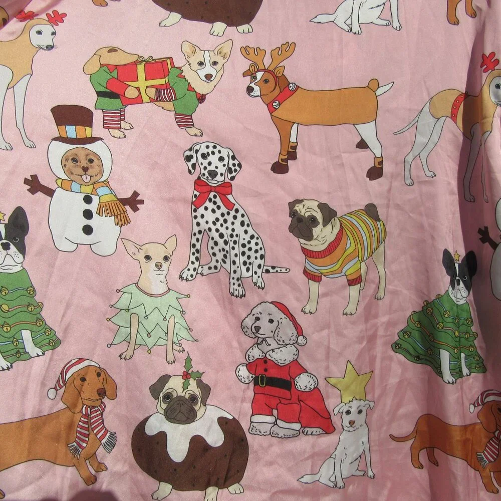 Brand New Karen Mabon Pink Christmas Dog Pajama Top & Pants Set Size 3XL - Picture 4 of 12